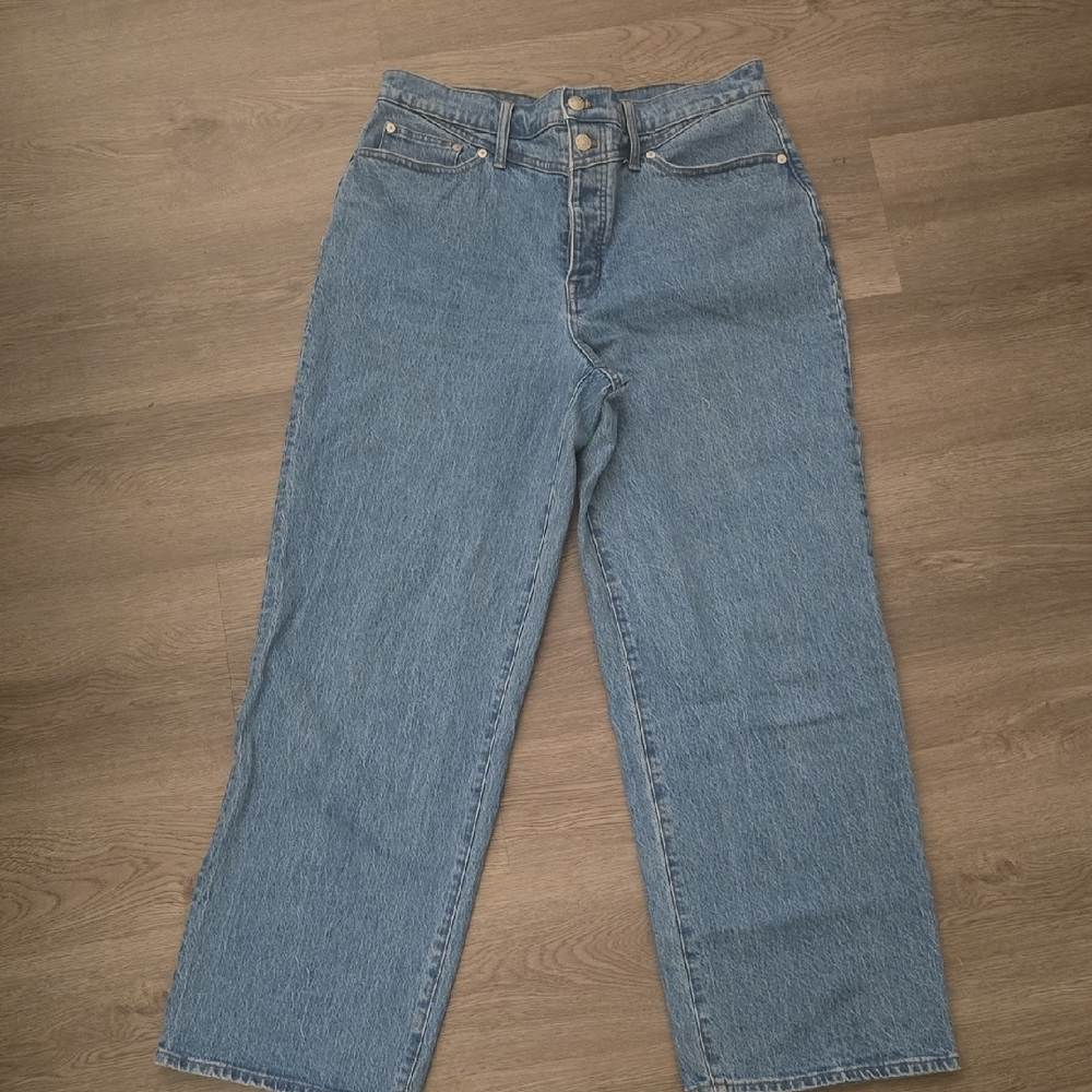 Madewell Blue Flare Wide Leg Jeans - Picture 4 of 6